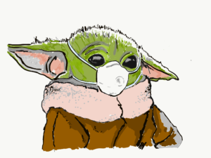 Baby Yoda with mask